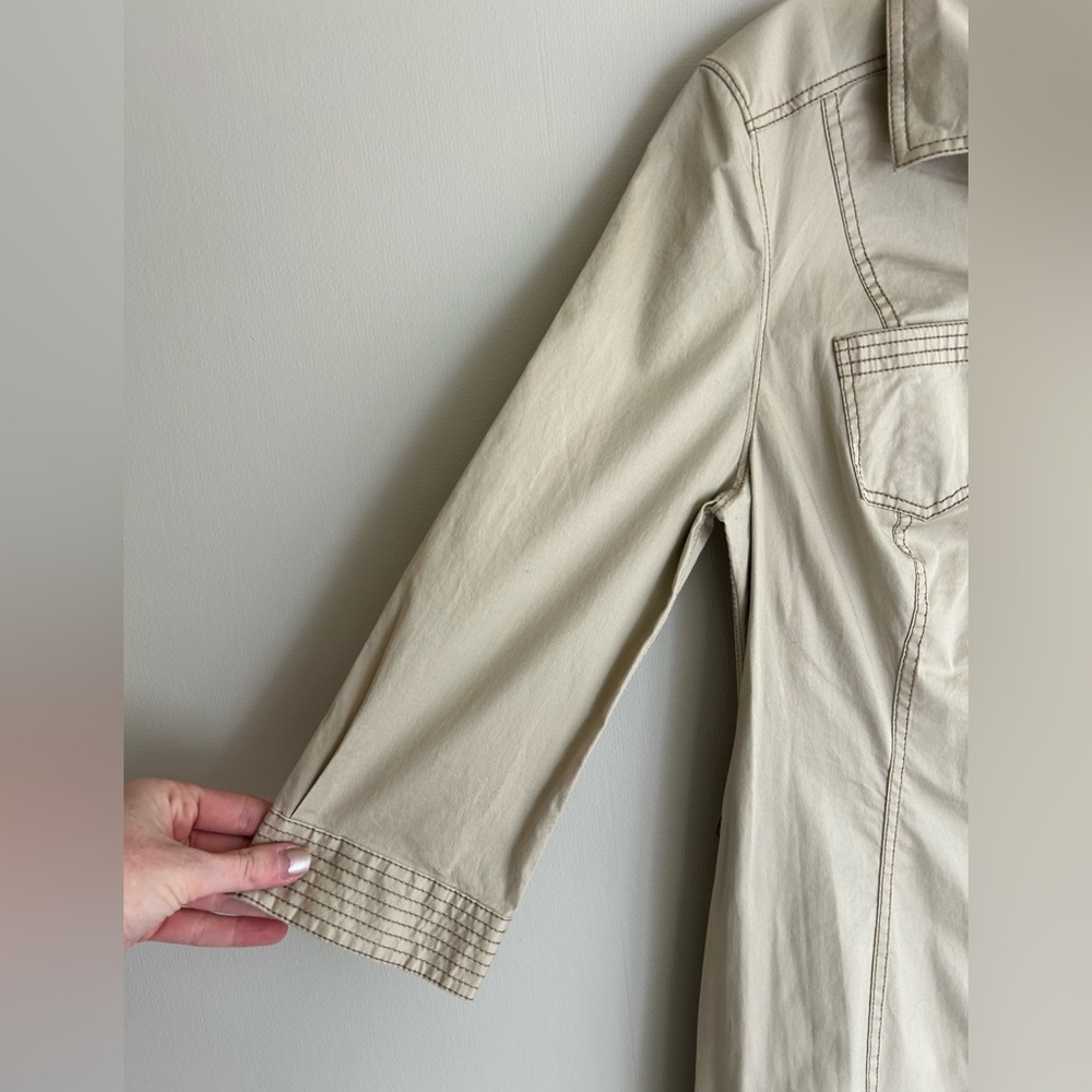 NWOT BODEN Khaki Button Down Cotton Twill Shirt Dress Safari French Utility Sz 6 - Picture 6 of 16